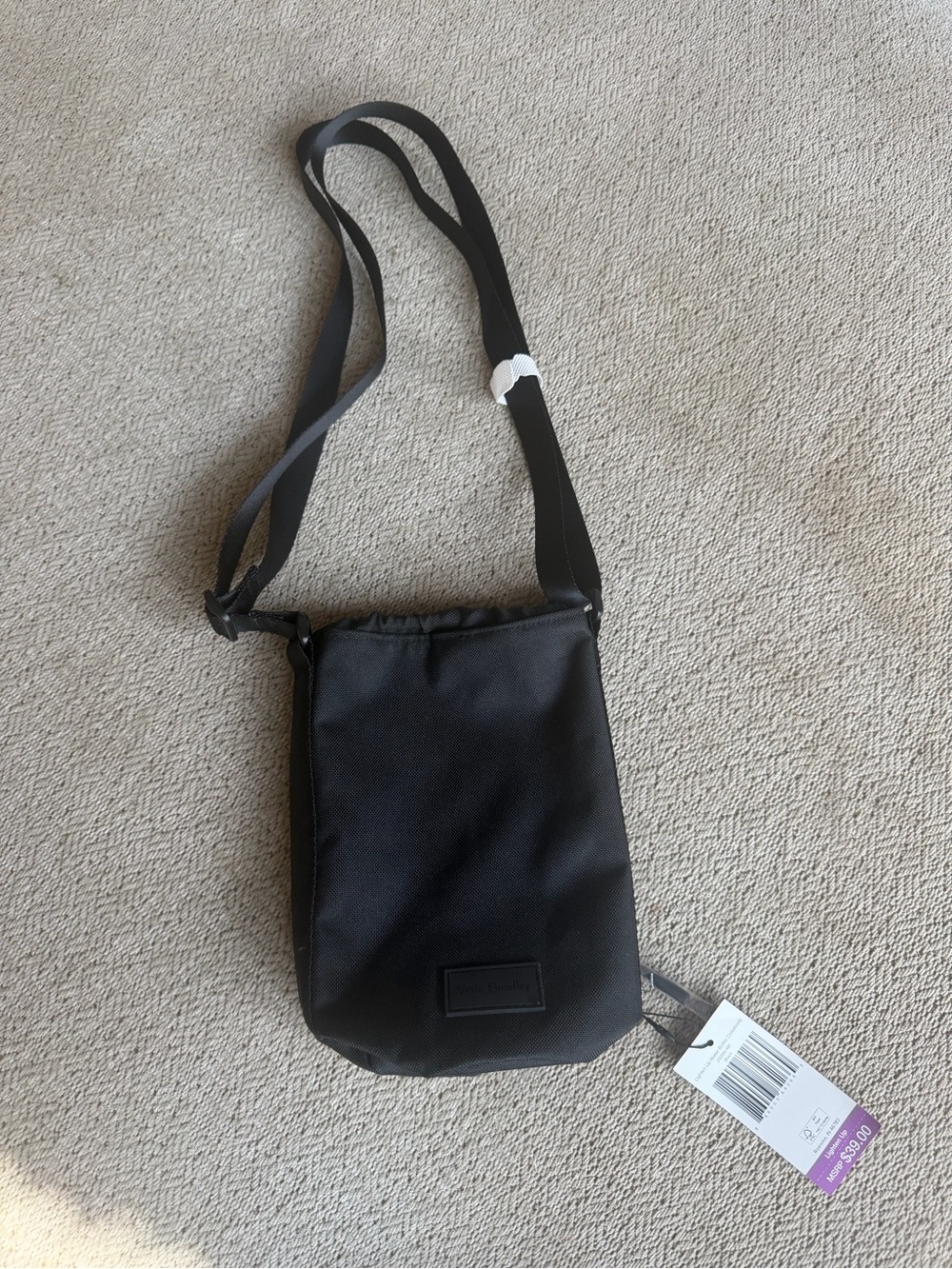 NWT Vera Bradley Lighten Up Water Bottle Crossbody Black
